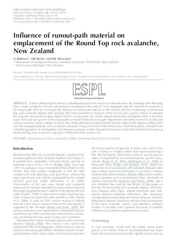 (PDF) Influence of runout-path material on emplacement of the Round Top ...