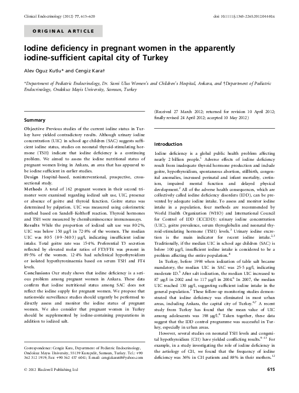 (PDF) Iodine deficiency in pregnant women in the apparently iodine ...