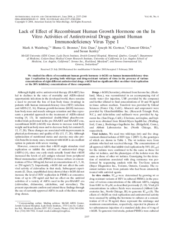 (PDF) Lack of Effect of Recombinant Human Growth Hormone on the In ...