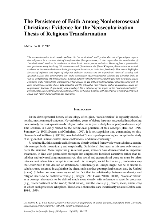 Secularization thesis debate picture