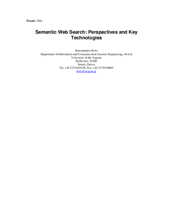 (PDF) Perspectives and Key Technologies of Semantic Web Search