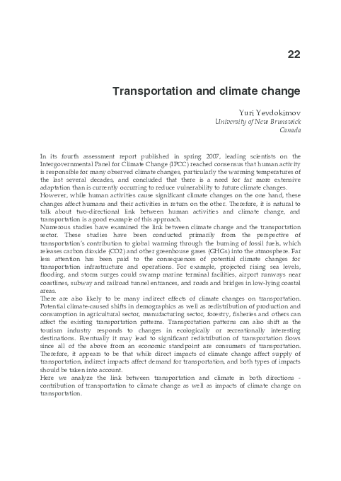 (PDF) Climate Change and Transportation