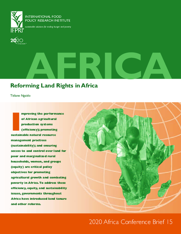 (PDF) Reforming land rights in Africa