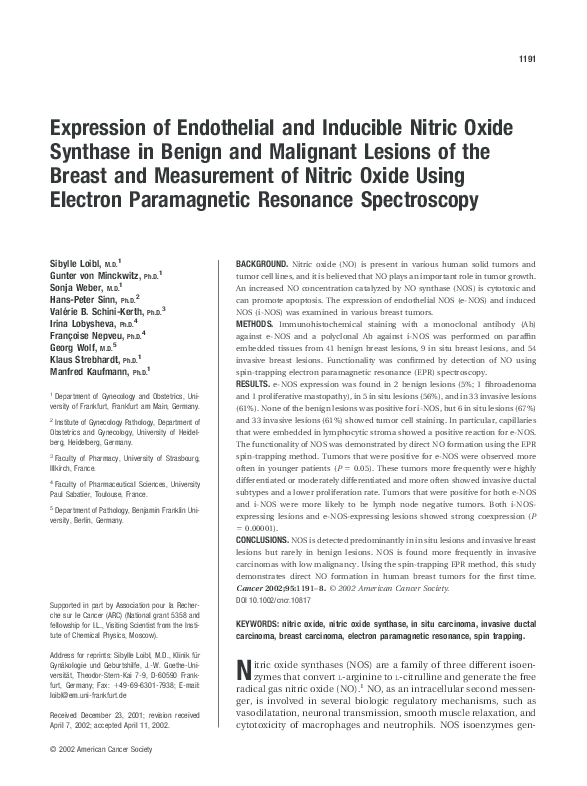 (PDF) Expression of endothelial and inducible nitric oxide synthase in ...