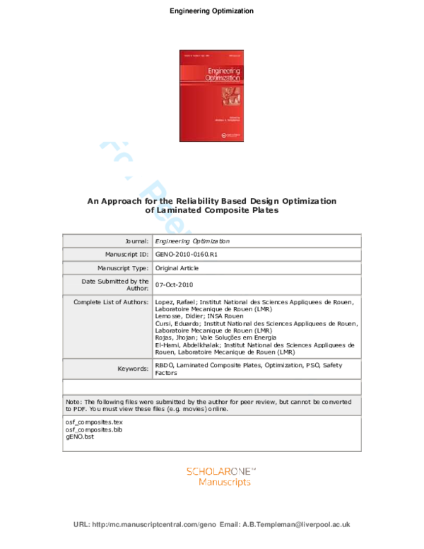 (PDF) An approach for the reliability based design optimization of ...