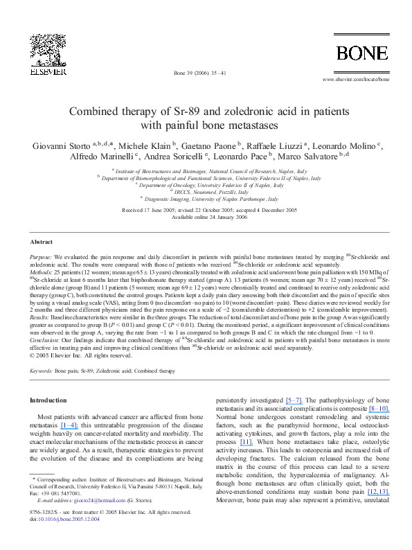 (PDF) Combined therapy of Sr-89 and zoledronic acid in patients with ...