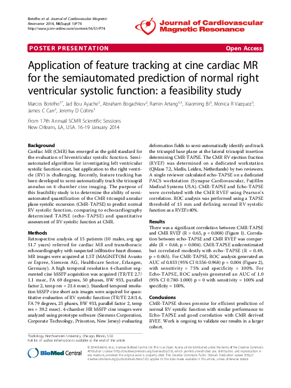 (PDF) Application of feature tracking at cine cardiac MR for the ...