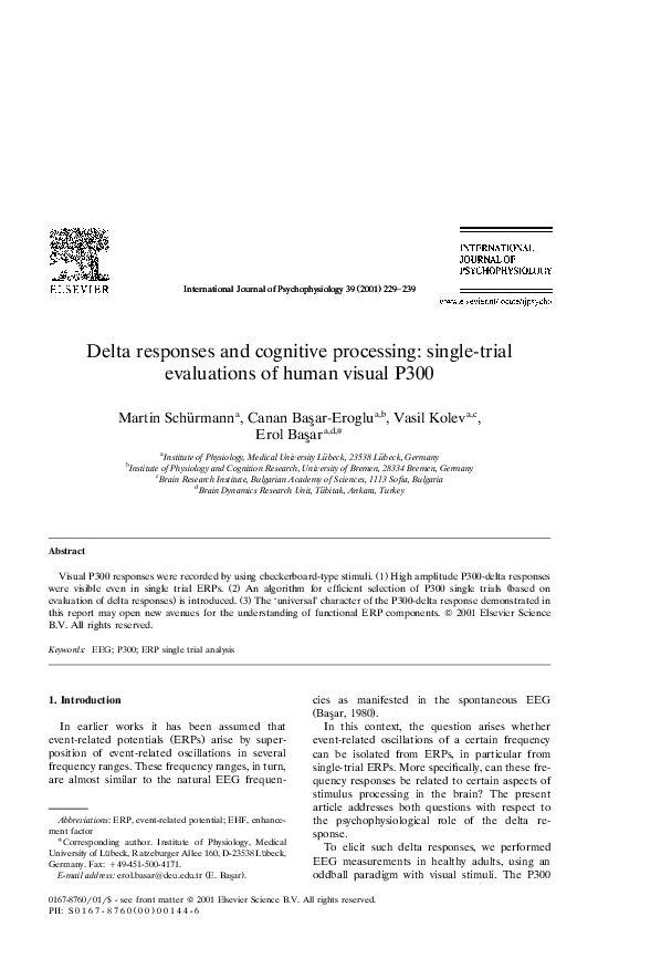 (PDF) Delta responses and cognitive processing: single-trial ...