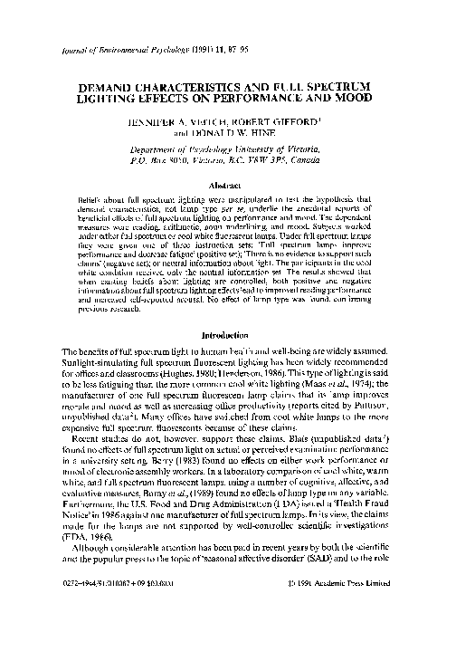 (PDF) Demand characteristics and full spectrum lighting effects on ...