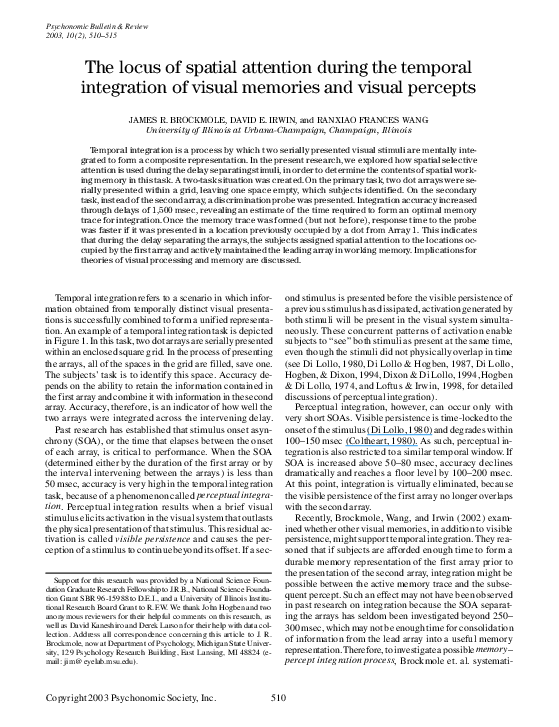 (PDF) The locus of spatial attention during the temporal integration of ...
