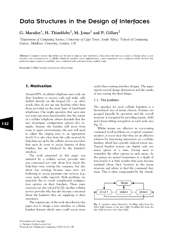 (PDF) Data structures in the design of interfaces