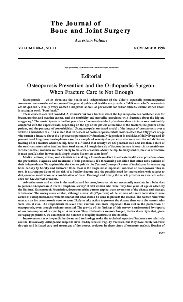 The Journal Of Bone And Joint Surgery