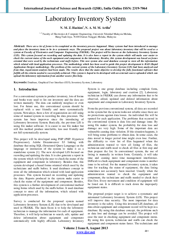 (PDF) Laboratory Inventory System Farah Sadia Academia.edu