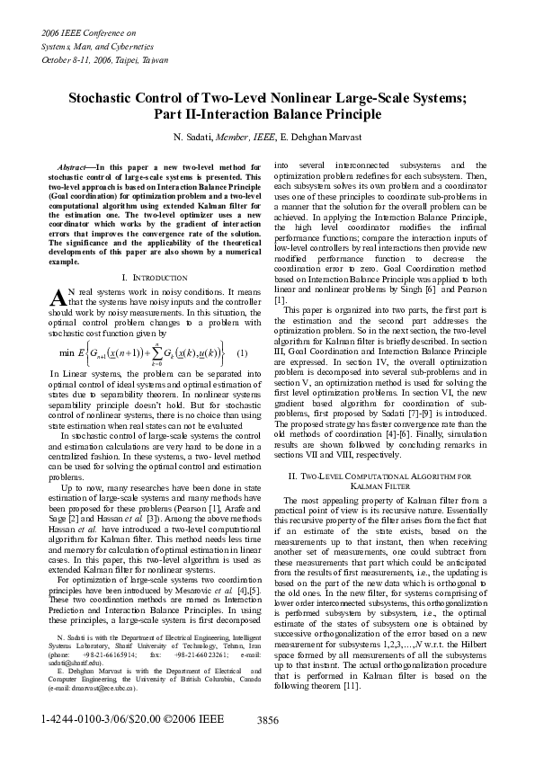 (PDF) Stochastic Control of Two-Level Nonlinear Large-Scale Systems ...