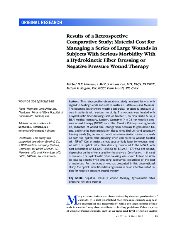 (PDF) Results of a Retrospective Comparative Study: Material Cost for ...