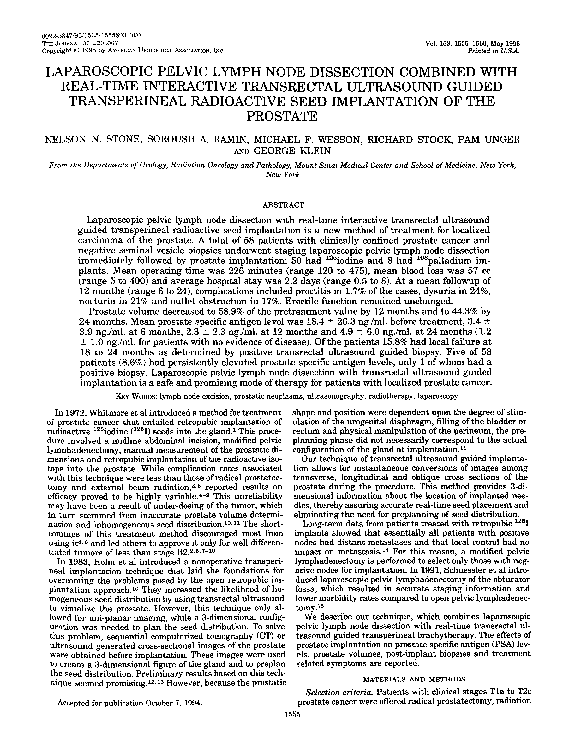 (PDF) Laparoscopic Pelvic Lymph Node Dissection Combined with Real-time ...