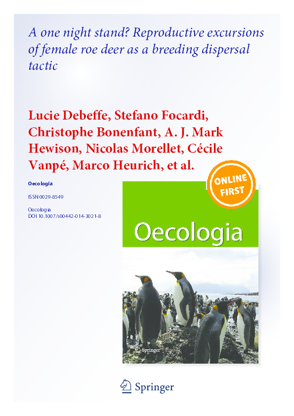 (PDF) A one night stand? Reproductive excursions of female roe deer as ...