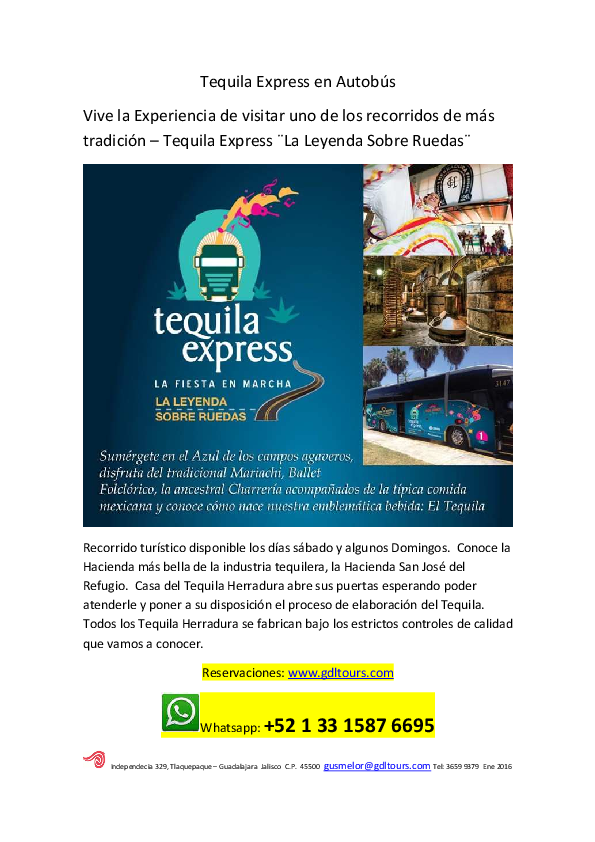 (PDF) Tequila Express en Autobus Tequiland Guadalajara Academia.edu