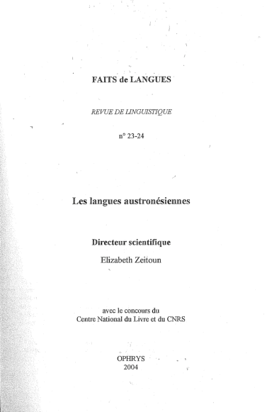 (PDF) Typologie syntaxique des langues des Philippines Lawrence A