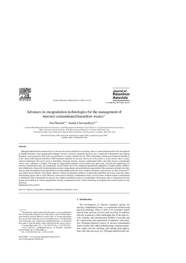 (PDF) Advances in encapsulation technologies for the management of ...