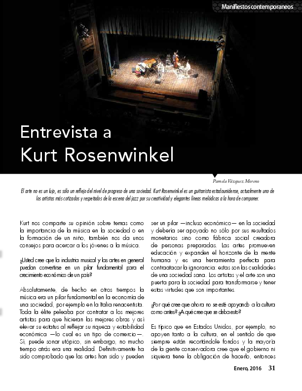(PDF) Entrevista a Kurt Rosenwinkel Boletín Aleación de la Red de