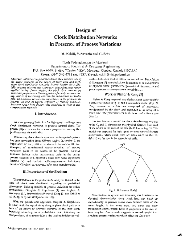 (PDF) Design of clock distribution networks in presence of process ...