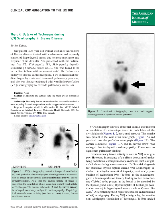 (PDF) Thyroid Uptake of Technegas during V/Q Scintigraphy in Graves Disease
