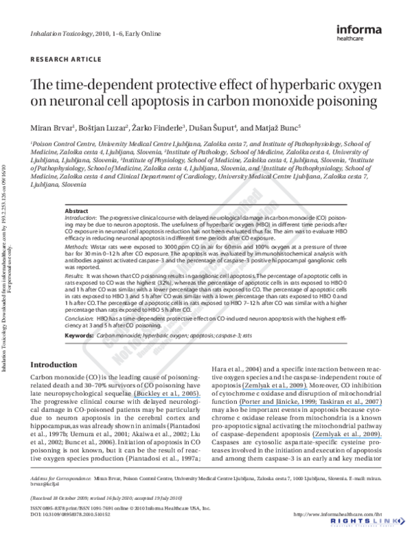 (PDF) The time-dependent protective effect of hyperbaric oxygen on ...