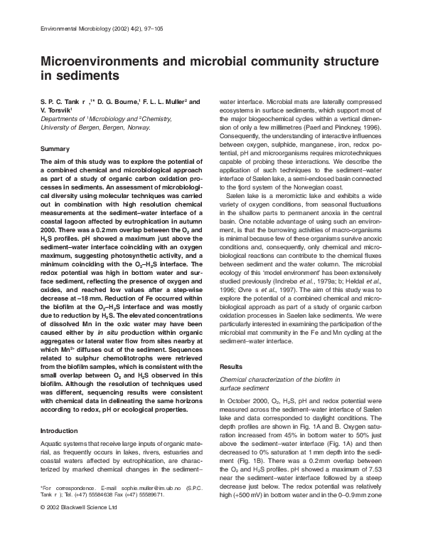 (PDF) Microenvironments and microbial community structure in sediments