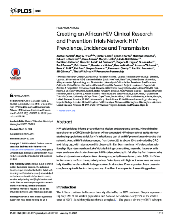 (PDF) Creating an African HIV Clinical Research and Prevention Trials ...