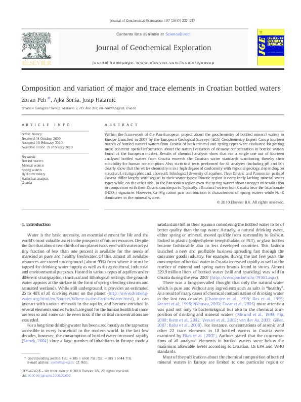 (PDF) Composition and variation of major and trace elements in Croatian ...