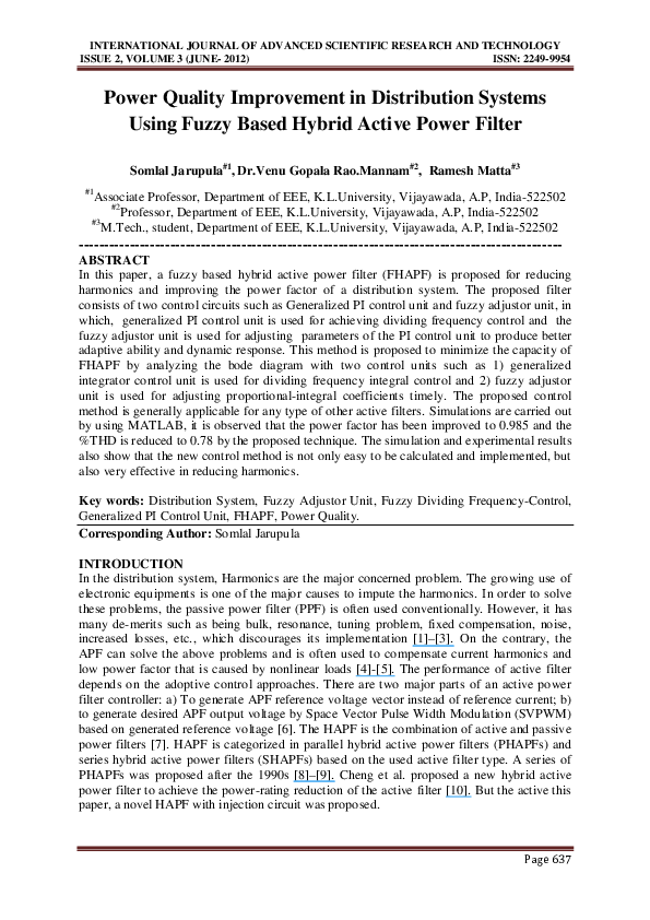 (PDF) Power Quality Improvement In Distribution System Using D-Statcom ...