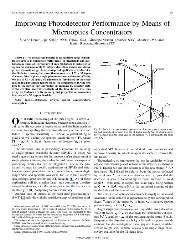 (PDF) Improving Photodetector Performance by Means of Microoptics