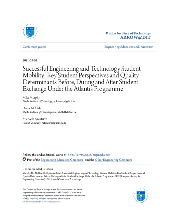 (PDF) Successful Engineering and Technology Student Mobility: Key ...