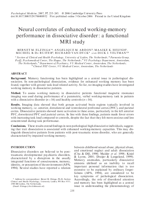 (PDF) Neural correlates of enhanced working-memory performance in ...