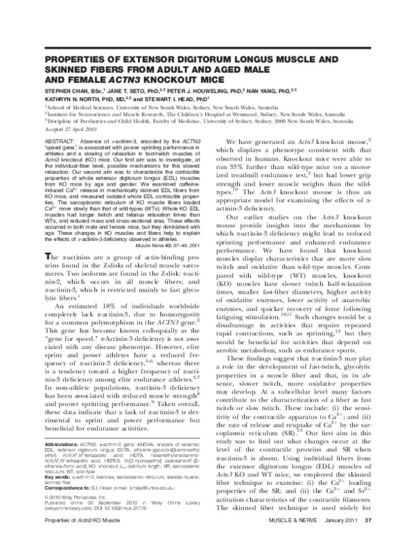 (PDF) Properties of extensor digitorum longus muscle and skinned fibers ...