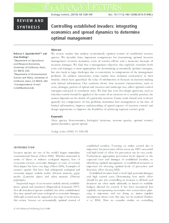 Invasive species essay example picture