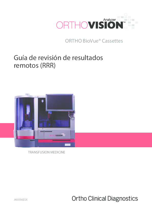 (PDF) TRANSFUSION MEDICINE ORTHO BioVue® Cassettes Catherinne