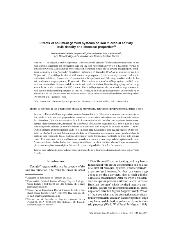 (PDF) Effects of soil management systems on soil microbial activity ...