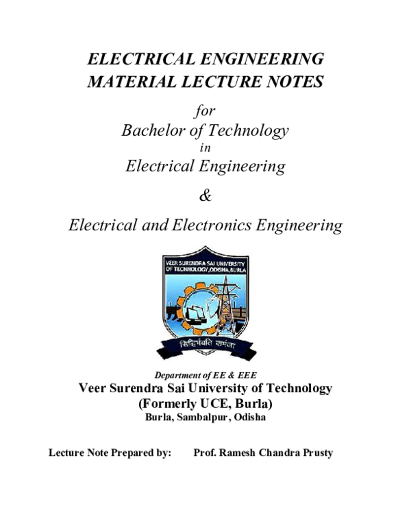 Electrical engineering materials lecture notes pdf Electrical engineering materials lecture notes pdf