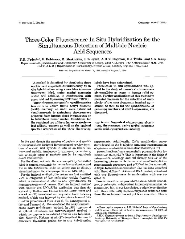 (PDF) Three-color fluorescence in situ hybridization for the ...