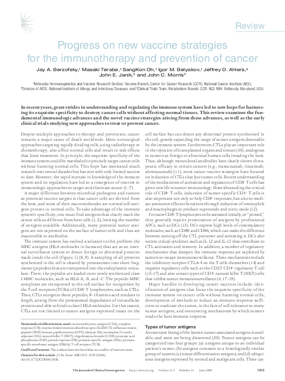 (PDF) Progress on new vaccine strategies for the immunotherapy and ...