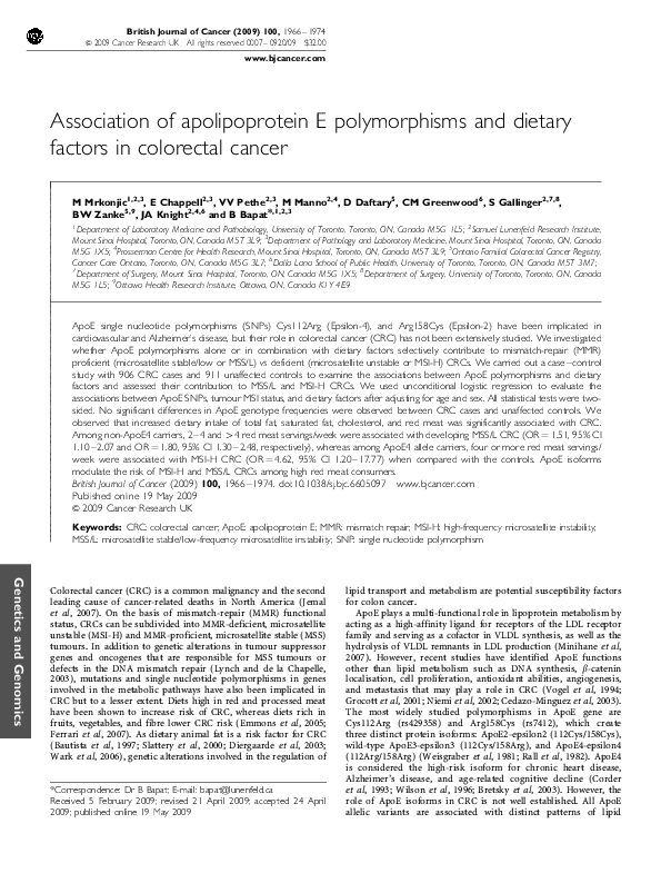 (PDF) Association of apolipoprotein E polymorphism in late-onset ...