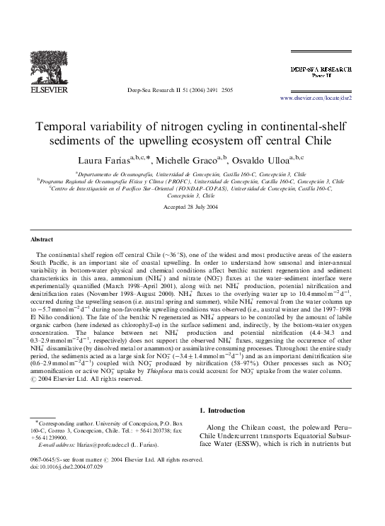 (PDF) Temporal variability of nitrogen cycling in continental-shelf ...