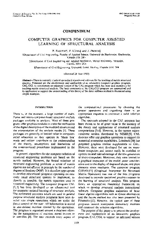 (PDF) Computer graphics for computer assisted learning of structural ...