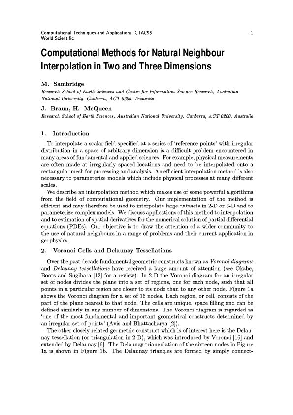 (PDF) Computational methods for natural neighbour interpolation in two ...