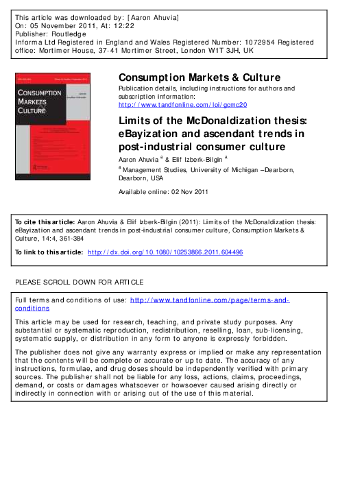 Role of consumer culture picture