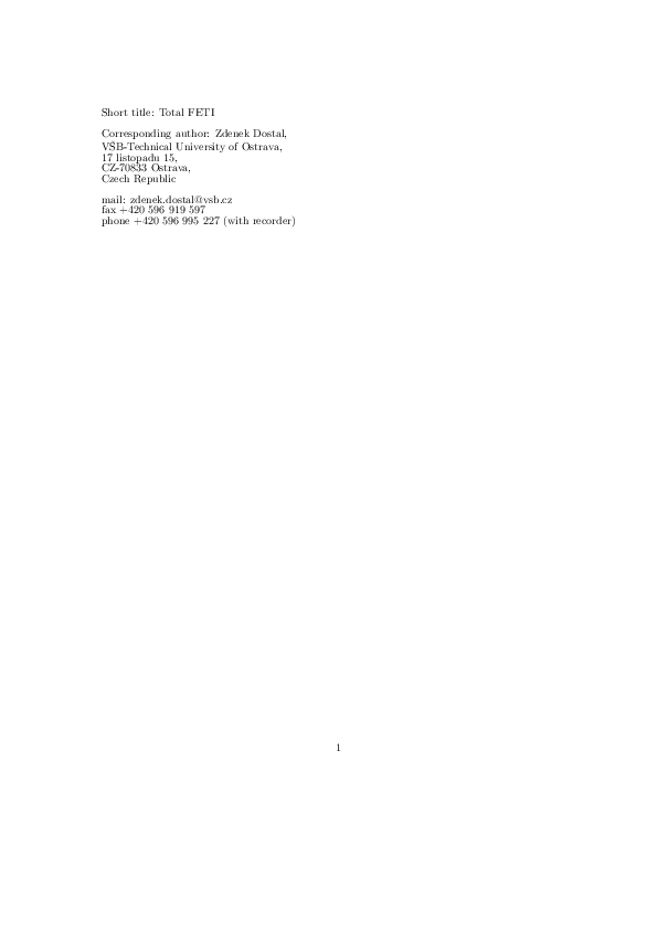(PDF) Total FETI-an easier implementable variant of the FETI method for ...