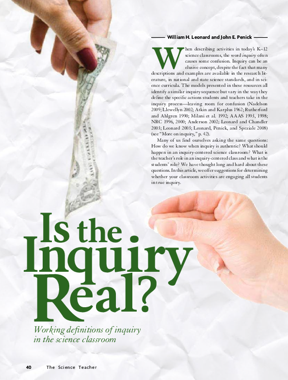 (PDF) Is the Inquiry Real? Working Definitions of Inquiry in the ...