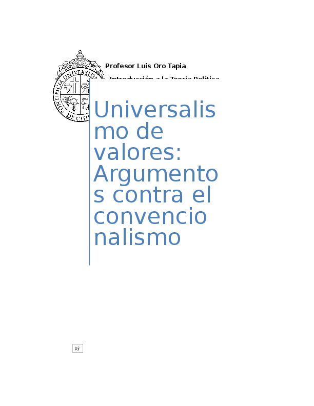 (DOC) Universalismo de valores Argumentos contra el convencionalismo